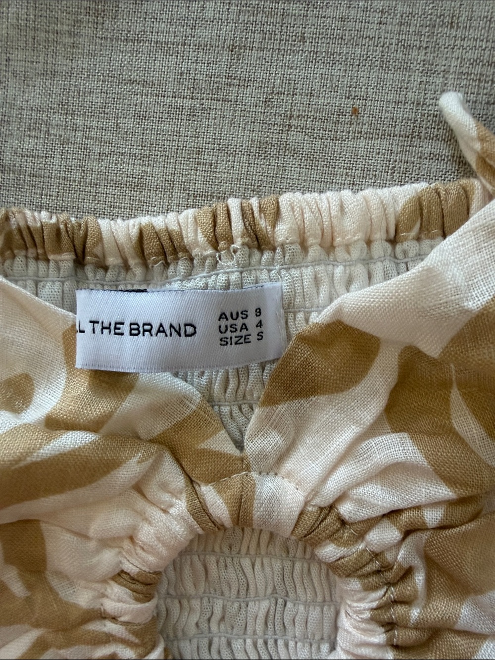 Faithfull the Brand 100% Linen Liberta Crop Top in Ensola Print Women’s Small - Picture 3 of 9